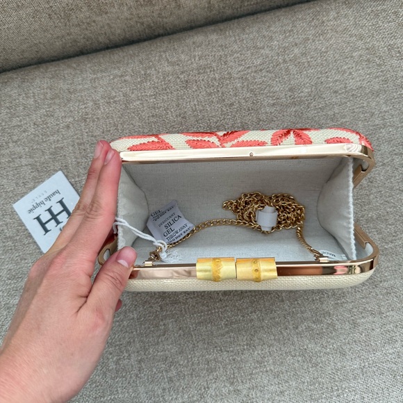 Alessia Bianchi Embroidered Clutch NWT Evening Bag Floral Formal Wedding Purse - Picture 4 of 7